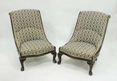 Lot 818 - A pair of Victorian nursing chairs, each with...