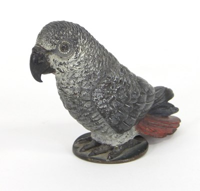 Lot 888 - A cold painted bronze figure of a parrot, 8cm...