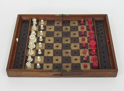 Lot 910 - A Victorian Jaques & Son travelling chess set,...