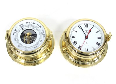 Lot 930 - A Schatz ships clock and ships aneroid...