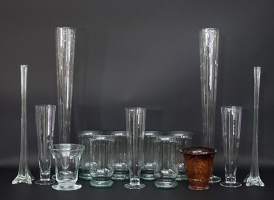 Lot 940 - A pair of large glass flutes, 81cm high,...