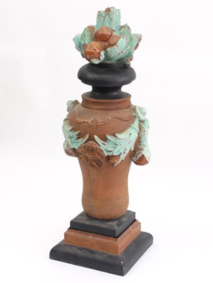 Lot 961 - A 19th Century Italian majolica type urn and...