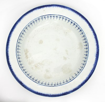 Lot 971 - A Shorthouse creamware bowl with blue band...