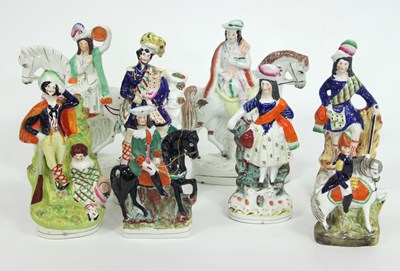 Lot 972 - Various Staffordshire figures, including a...