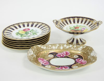 Lot 980 - A Coalport botanical part dessert service,...