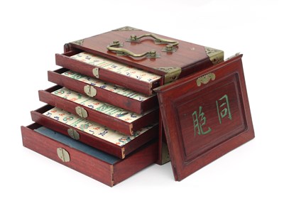 Lot 998 - An early 20th Century mahjong set, the ivory...