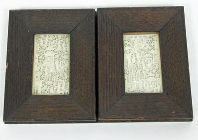 Lot 1049 - A pair of Chinese 19th Century ivory plaques,...