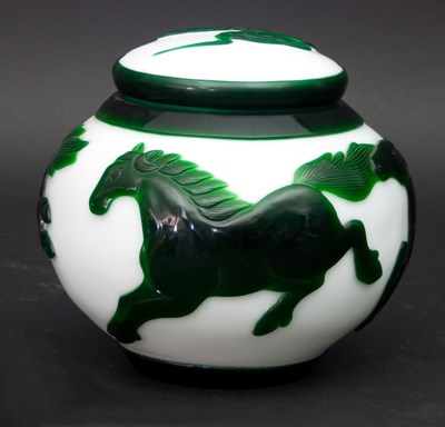 Lot 1062 - A Chinese cameo glass jar and cover, of...