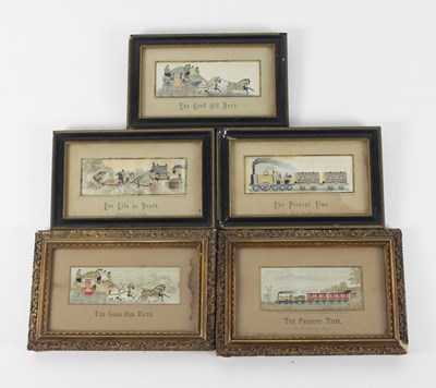 Lot 1102 - A collection of five framed stevengraphs, The...