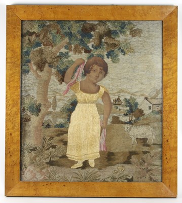 Lot 1103 - An early 19th century needlework picture in...