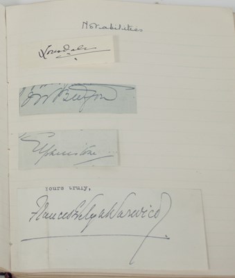 Lot 1112 - A collection of autographs pasted into an...