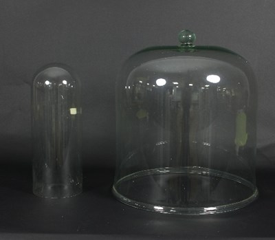 Lot 2 - A large glass bell-shaped cover, 42cm high x...