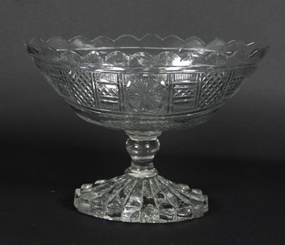 Lot 8 - An Irish cut glass navette shaped bowl,...