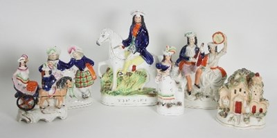 Lot 35 - A Staffordshire figure, Tom King, various...