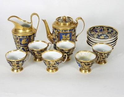 Lot 39 - A Paris porcelain part coffee service, circa...