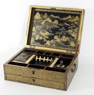 Lot 60 - A 19th Century Chinese export lacquer sewing...