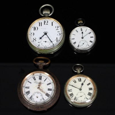 Lot 125 - An open faced silver pocket watch and three...