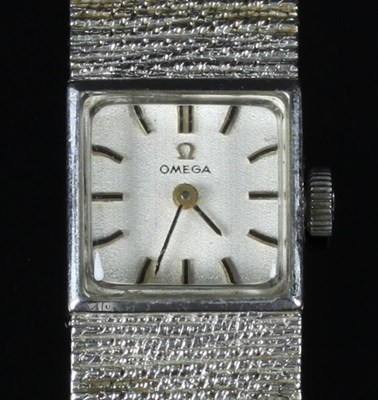 Lot 144 - A lady's Omega 9ct white gold wristwatch, with...