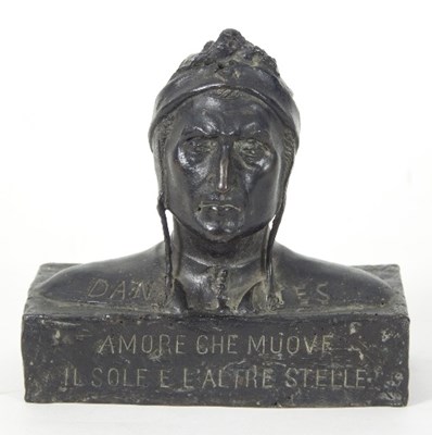 Lot 176 - G Varlese A bronze bust of Dante on a...