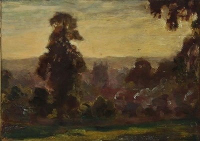 Lot 230 - English School/Landscape with Elm Trees and...