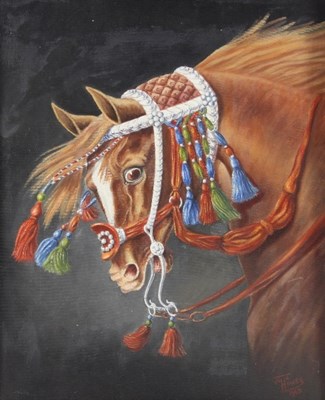 Lot 265 - John Hawes/Portrait of an Arab Horse in a Rope...