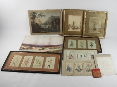 Lot 283 - A set of fashion watercolours/monogrammed...