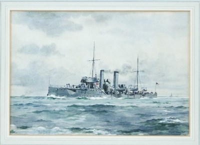 Lot 292 - Frank Watson Wood (British 1862 - 1953)/HMS...