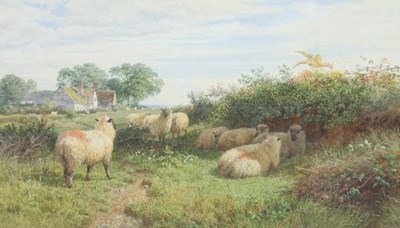 Lot 316 - George Shalders/Sheep Grazing/signed and dated...