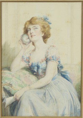 Lot 324 - Talbot Hughes/Lady Listening to...