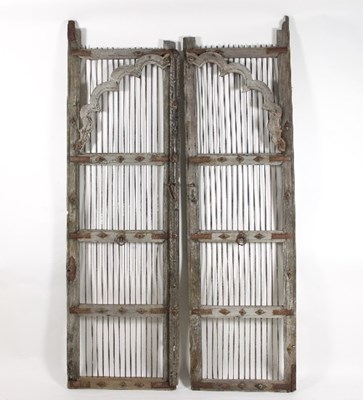 Lot 451 - A pair of Eastern wooden framed garden gates,...