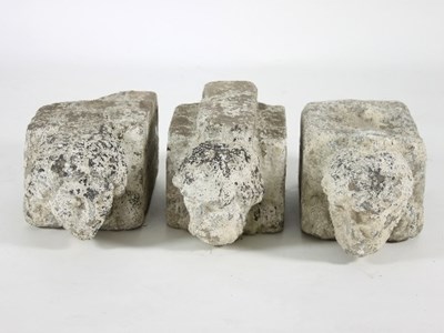 Lot 452 - Three carved corner stones, three of the four...