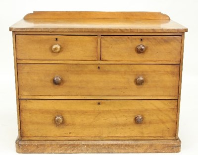 Lot 459 - A Victorian pine chest of two short and two...