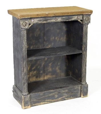 Lot 469 - A 19th Century painted open bookcase, the...