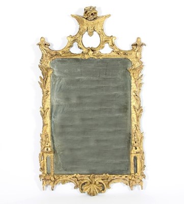 Lot 481 - A George III carved and gilded wall mirror,...