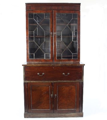 Lot 490 - A 19th Century mahogany secretaire bookcase,...