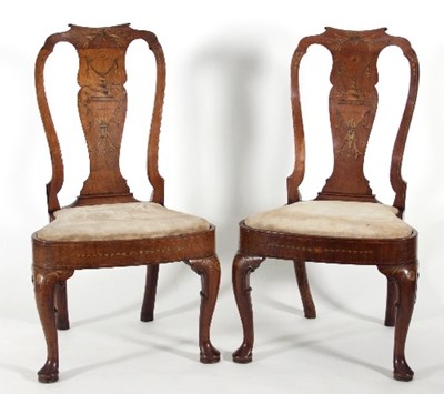 Lot 500 - A pair of Irish 18th Century dining chairs,...