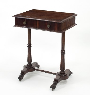 Lot 501 - A late Regency lignum vitae veneered work...