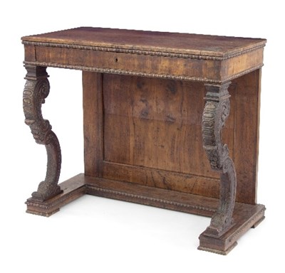 Lot 506 - A William IV walnut console table, the...