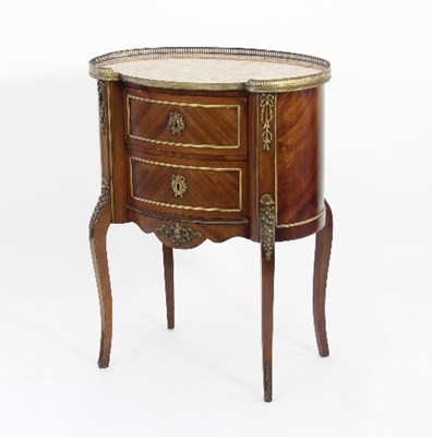 Lot 515 - A Louis XV style table, the kidney shaped...