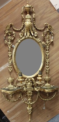 Lot 522 - A Victorian plaster gilt girandole with two...