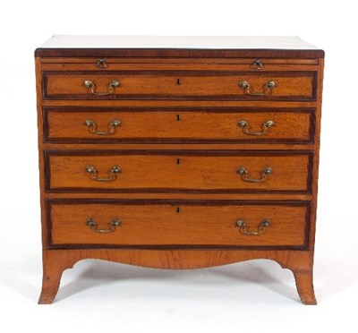 Lot 523 - A George III satinwood chest, crossbanded and...