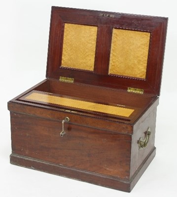 Lot 536 - A 19th Century mahogany tool chest, the...