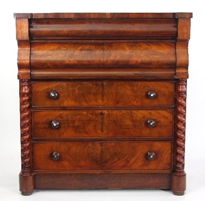 Lot 545 - A Victorian mahogany chest of five long...