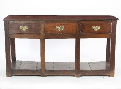 Lot 583 - An 18th Century small oak dresser, fitted...