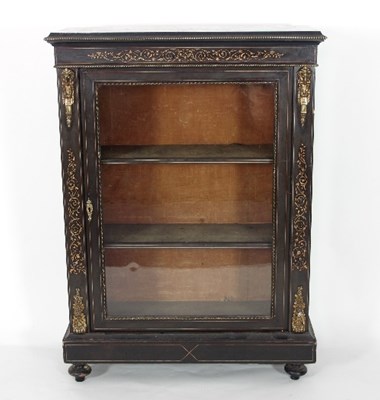 Lot 585 - A Victorian ebonised cabinet, gilt metal...