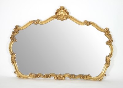 Lot 587 - A pair of giltwood wall mirrors with rococo...