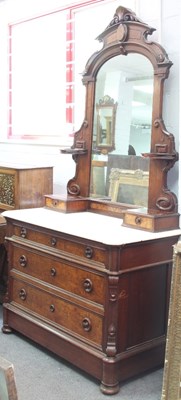 Lot 592 - A late 19th Century figured walnut marble top...