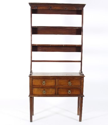 Lot 615 - A fruitwood dresser with shelves over, fitted...