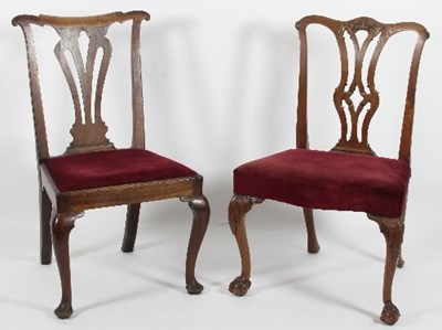 Lot 628 - A late 18th Century fruitwood dining chair...