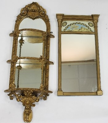 Lot 632 - A 19th Century gilt plaster wall mirror with...